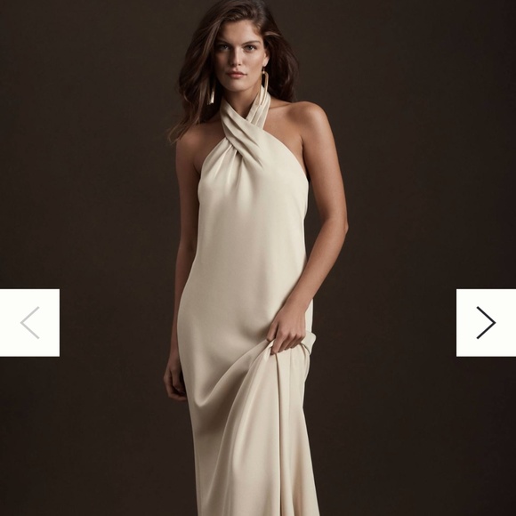 Anthropologie | Dresses | Anthropologie Bhldn Ruby Twist Halter Satin ...